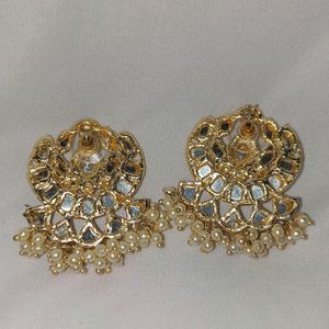 Kundan ear Ring With Stone Stud