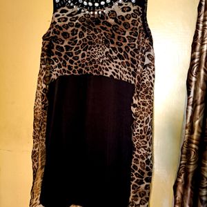 Tiger Print Black Dress 👗