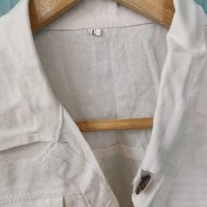 White Denim Crop  Jacket For Women.