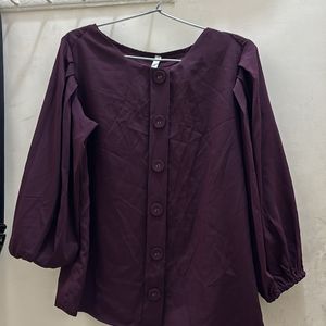 Maroon/burgundy Colour Top