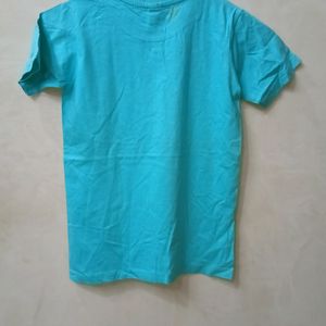 Printed Kids Round Neck Blue T-Shirt