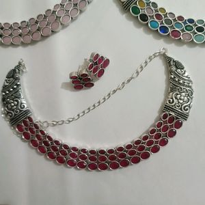 Silver Necklace Set