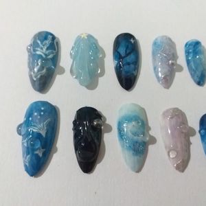 Press On Nails(Blue Lagoon🌊)