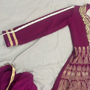 Amazing Grape Colour Gown With  Embroidery Work