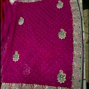 Set Of 3✨Purple Heavywork Partywear SareeBlouse💐