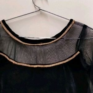 Black Blouse (Net+Velvet)