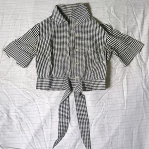 Checked Crop Shirt