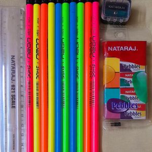 Free Pen With Pencil Eraser Combo Set