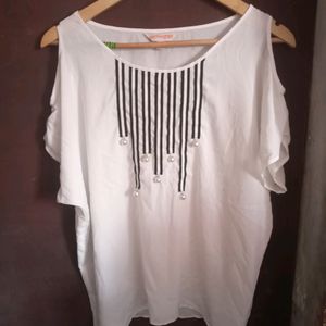 White Pearl Casual Top For Women