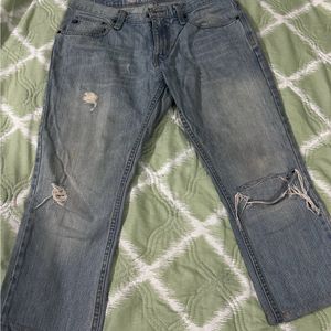 Blue Washed Ripped Denim