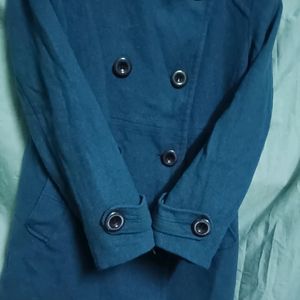 Urgent Sale: Purcian Blue Woolen Trench Coat