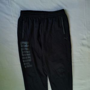 PUMA BLACK TRACK PANT WITH BIG LOGO