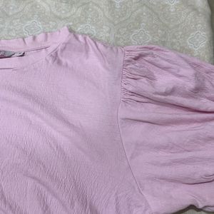 Puff Sleeves In Pink Colour By Ginger Lifestyle