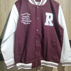 Men's Solid  Varsity Jacket