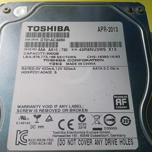 TOSHIBA 500 GB Hard Disk