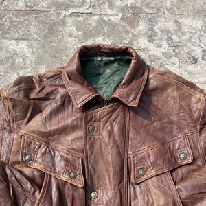 BROWN COWBOY LEATHER JACKET IN A NEW CONDITION!