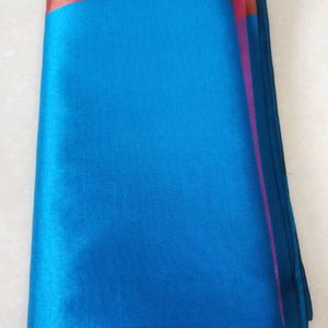 New blue silk & cotton blend saree