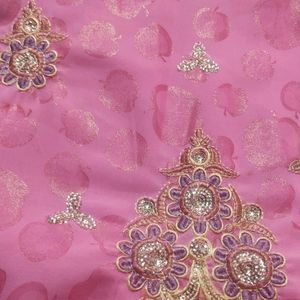 Royal Pink Chamki Saree