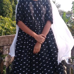 Black Umbrella Cut Kurti