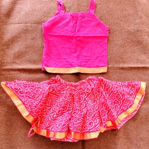 Bandhani Print Magenta Lehenga and Choli