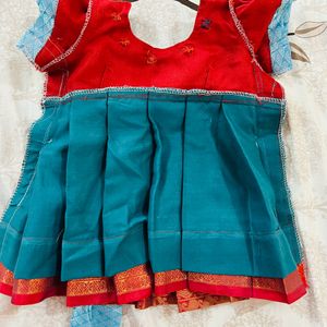 Traditional Silk Frock - 0 To 6months