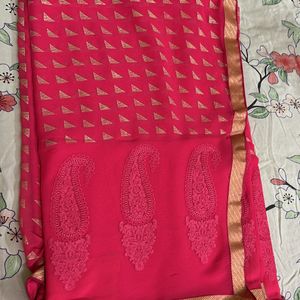 Thread And Print Saree