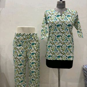 Printed Co - ord Set (100 %cotton)