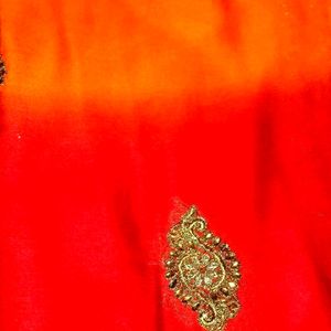 Saree Red And Orange Heavy ✨