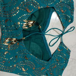 Wedding Wear Rama Green Padded Blouse -30/32"