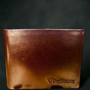 Van Heusen Genuine Leather Wallet Men's Wooden Box