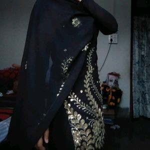 Beautiful Black And Golden Kurtha Set