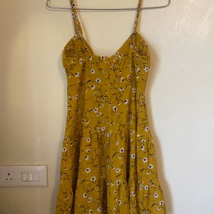 Cute Cut-Out Y2k Coquette Mustard Dress