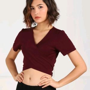Wrap Up Maroon Top