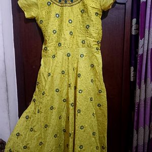 Yellow And Green Colour Dress