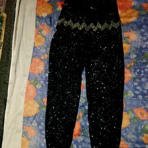 Black Embroidery Jumpsuit For Women