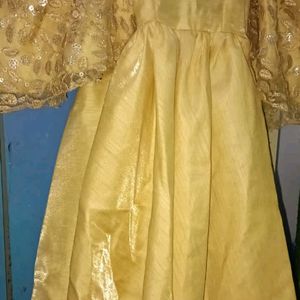 Golden Shrug With Frock