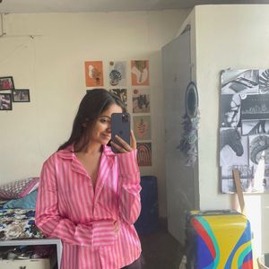 Pink Satin Shirt