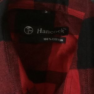 Hancock Red And Black Checks Dress- S Size