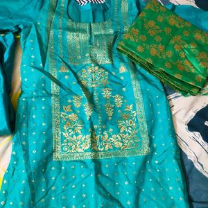 New Pure Silk Suit With Heavy Dupatta