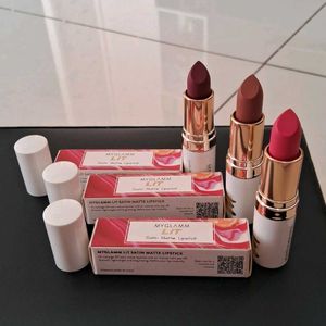 Myglamm Lit Satin Matte Lipstick Combo Of 3