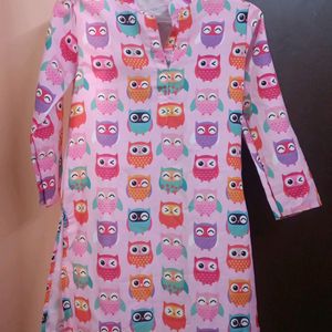 Cute Owl Print Party Wear  Royan Kurta for Boy