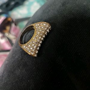 Unique Golden Stud Ring