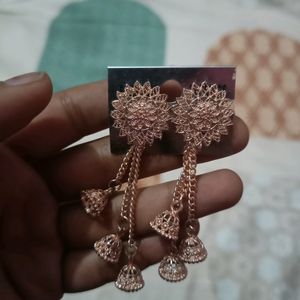 Sliver And Rose Gold Earrings