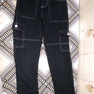 Trendy Black Colour zara Cargo Women Pants