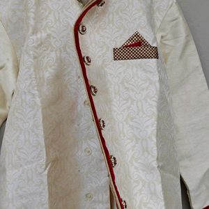 Sherwani With Red Pjama