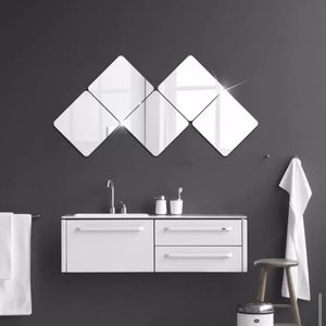 Wall Sticky Mirror 4 -pices