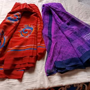 Chiffon And Poonam Combo Saree