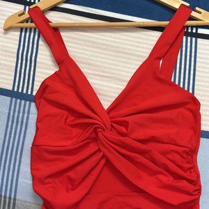 Red Front Twist Top