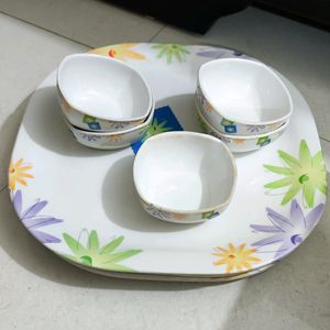 Melamine Plates And Bowls ( Set Of 5)