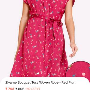 Zivame Bouquet Toss Woven Robe Nighty